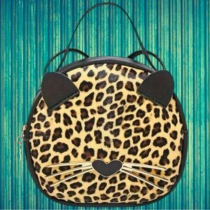 ‼️$7‼️ Girl's New Leopard Print Bag, PU Leather Cat Mobile Phone Bag, Trendy